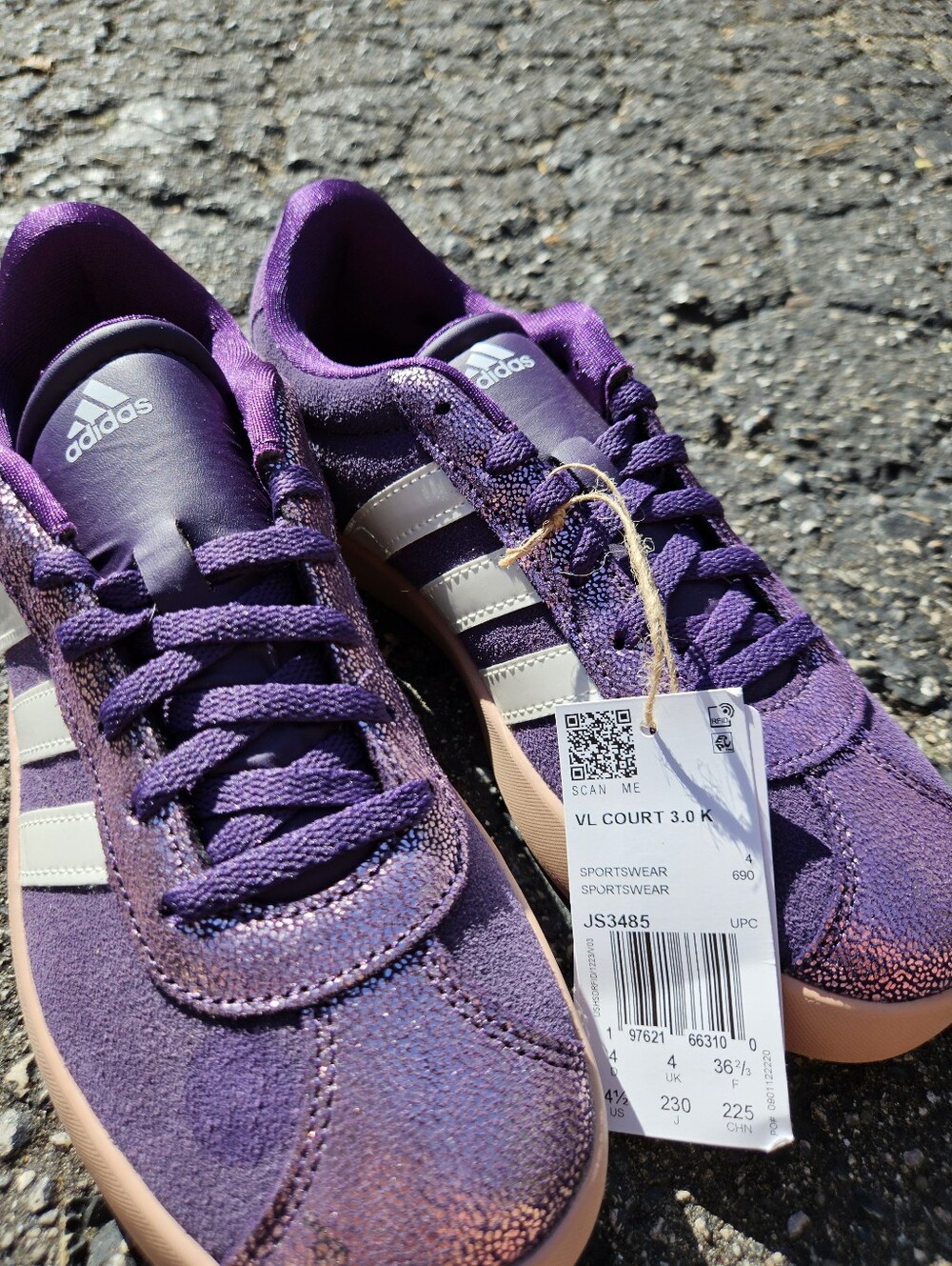 Adidas VL Court 3.0K Women's Purple Sneakers
